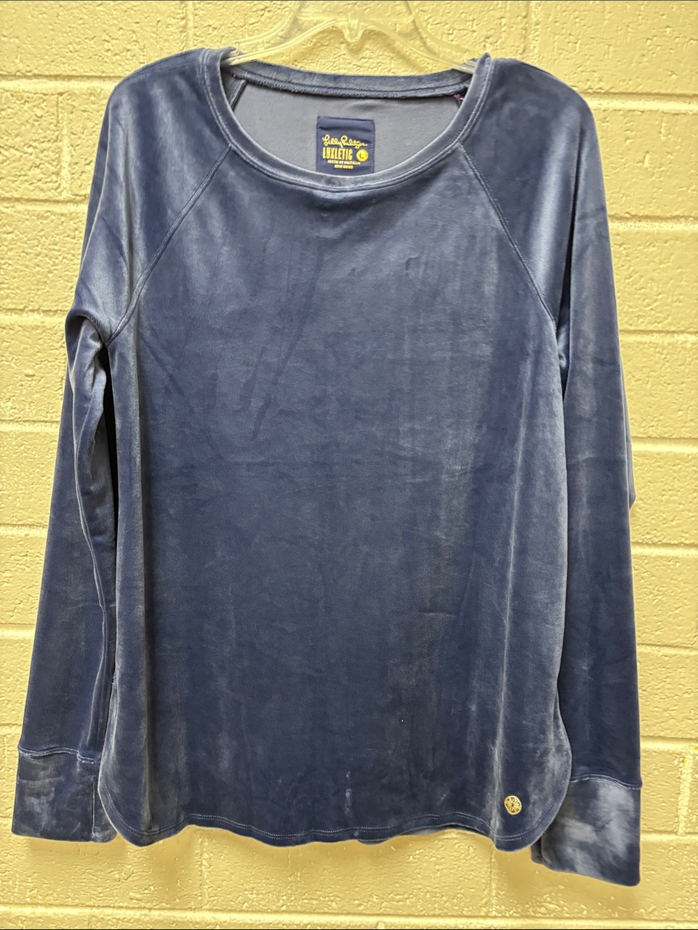 Lilly Pulitzer Women's Velvet-Feel Crewneck Sweater in Navy Blue